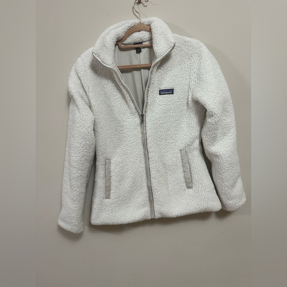 Patagonia White Sherpa Fleece Jacket Soft Cozy Full Zip S Slightly Customized
